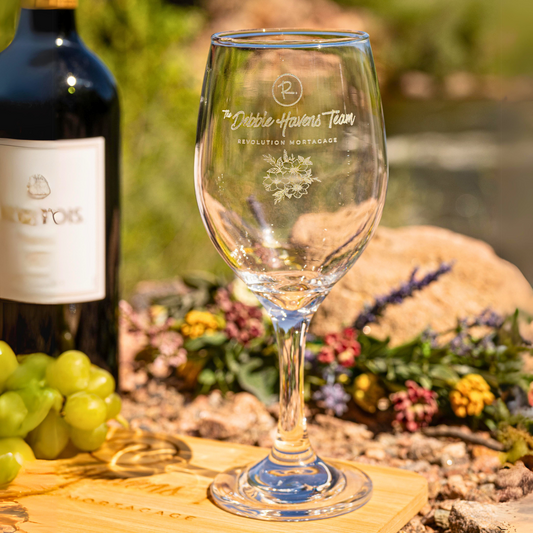 Custom Logo Engraved 14oz Wine Glass